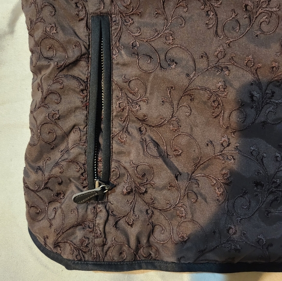 Eddie Bauer Premium Goose Down Quilted Vest Brown Zip Front Size M - Picture 2 of 11